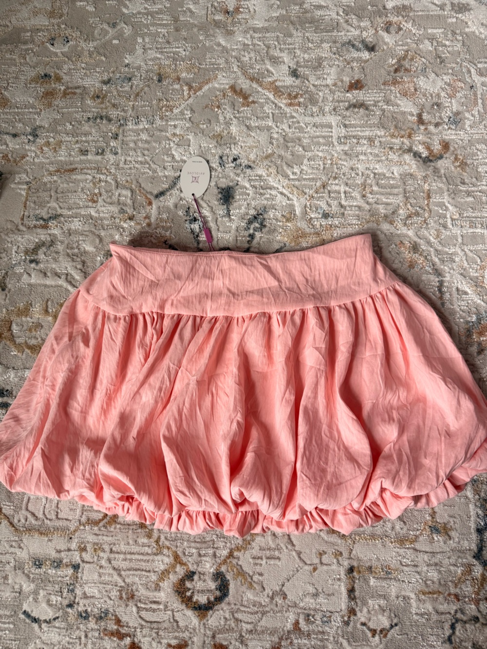 Light Pink Gathered A-Line Bubble Skirt